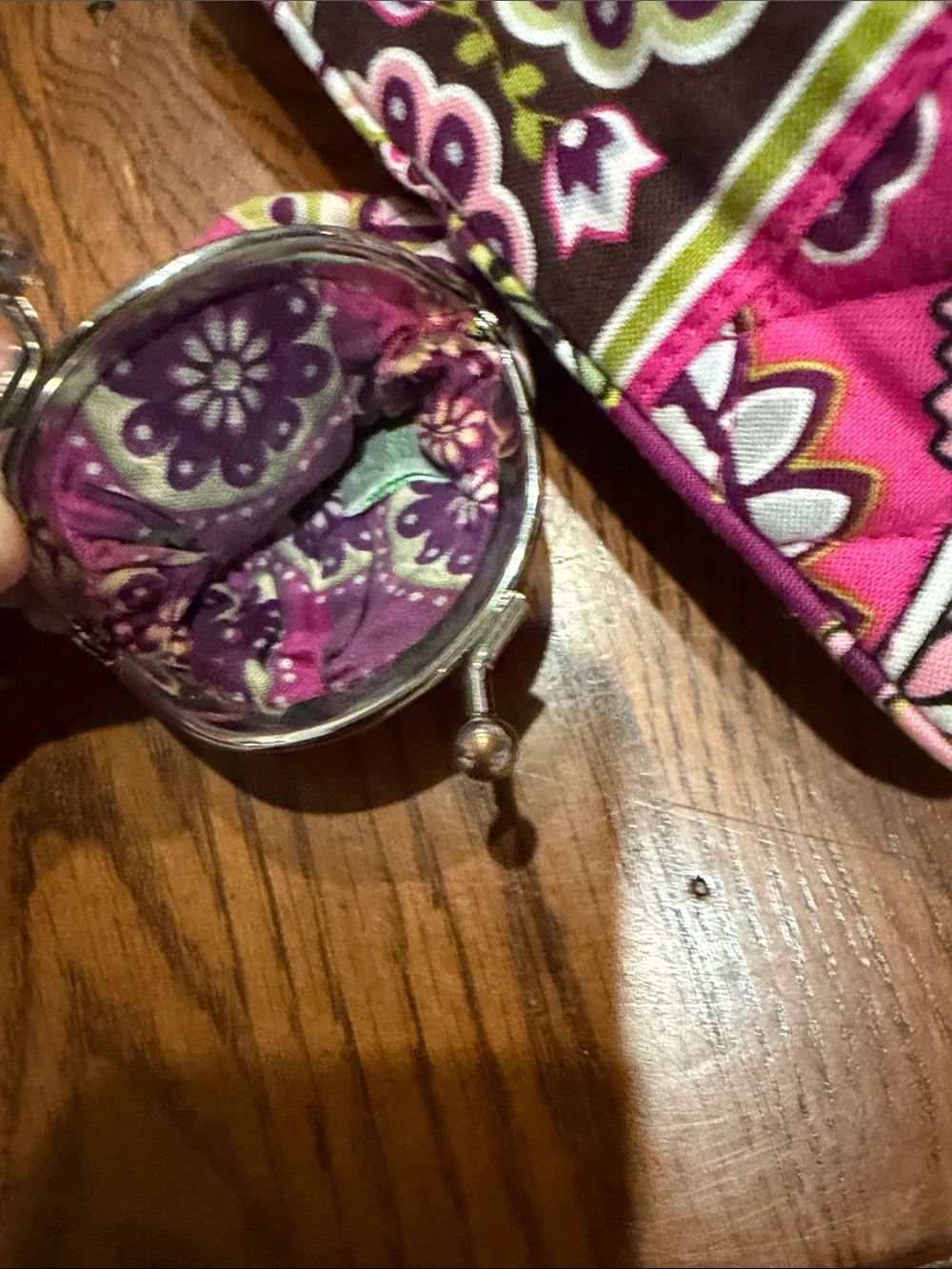 Vera Bradley Pink Paisley Quilted Coin Purse & Key/Card Holder Set